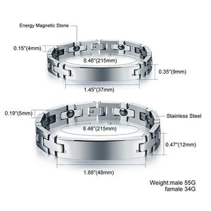 โปรโมชั่นร้อนขายมือขัดบำบัดสแตนเลสชีวภาพแม่เหล็กสร้อยข้อมือสำหรับผู้ชาย - Product Image 5