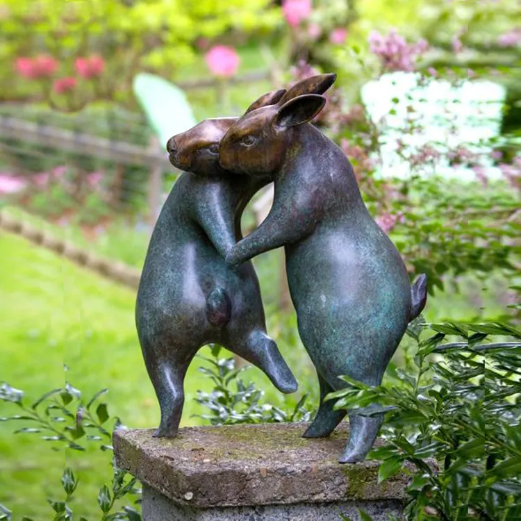 Bronz sanat figürleri yaşam boyutu tavşan heykeli güzellik tavşan heykel