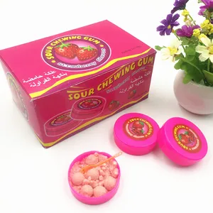 Hot sell strawberry Flavor sour cheap halal chewing gum with powder