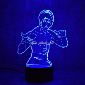 3D Luz De noche increíble China Kungfu estrella Bruce <span class=keywords><strong>Li</strong></span> para niños regalo - Product Image 4
