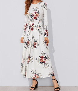 Robes en mousseline de soie blanches décontractées à la mode <span class=keywords><strong>pour</strong></span> femmes, coupe évasée, manches longues, <span class=keywords><strong>2022</strong></span> - Product Image 2