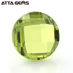 En gros Synthétique Cristal Vert Damier Coupe Coussin Olivine Péridot Quartz Pour La Fabrication De Bijoux - Product Image 1