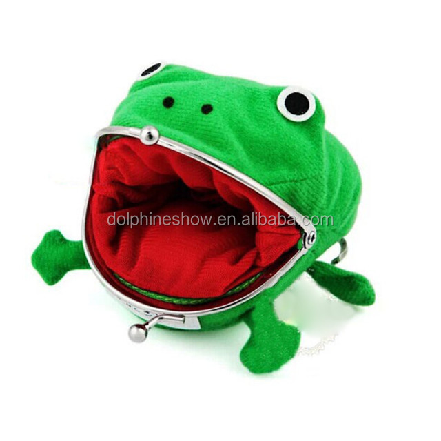 Лидер продаж, Забавный милый плюшевый Кошелек с зеленой лягушкой для монет, Карманный Кошелек для детей
