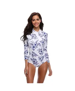 Printed Beach wear surfing Fashion rush guard Suit for swim&fitness&out door sport&dance dry quickly long sleeve rush guard
