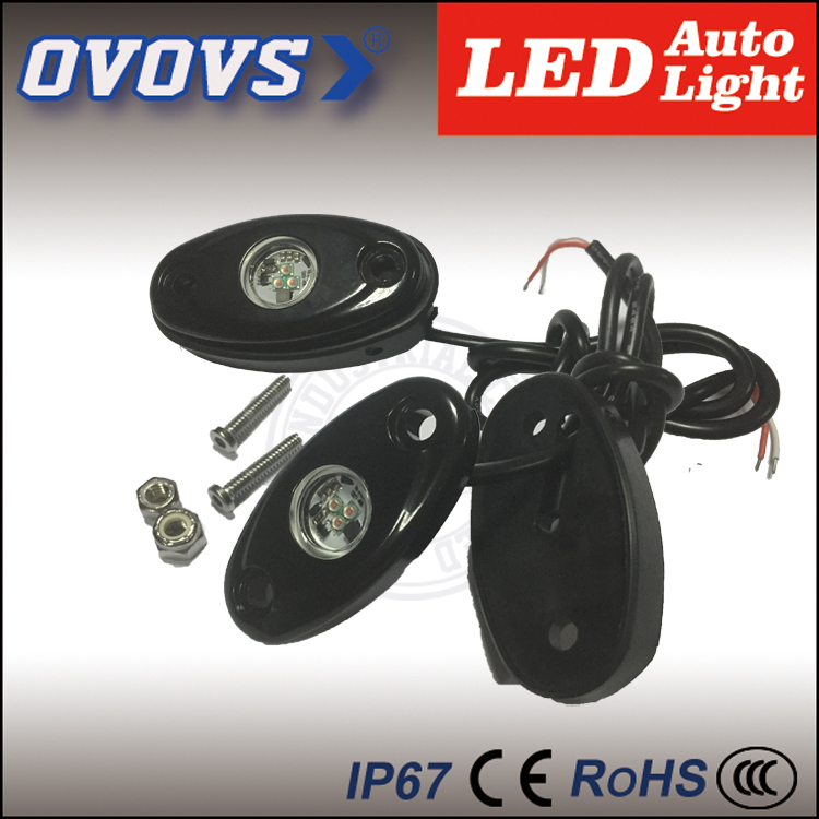 Ovovs impermeable RGB LED Auto bajo luces del coche Mini LED luz de la roca para camiones Auto JEEP Off Road 4 x 4