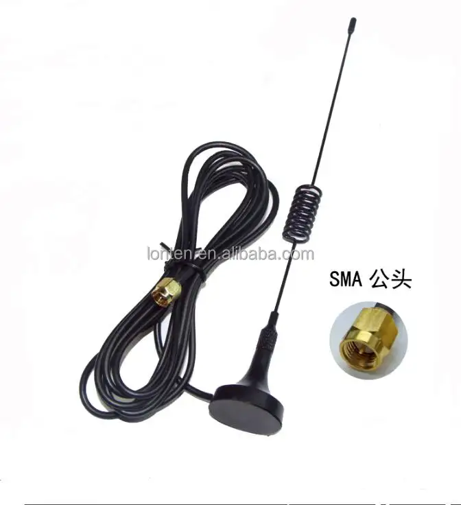 Tùy Chỉnh 433 MHz Wifi Uhf Antenna SMA Nam Gai Cao 4dBi 1M Cáp Mở Rộng 433 MHz Rf Sucker Antenna Cơ Sở Từ Tính