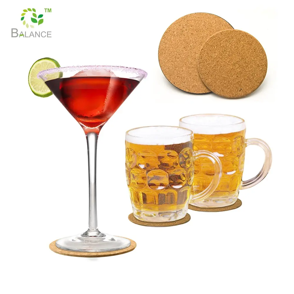 Cup Coaster Bril Coaster Kurk Costers Matten & Pads Custom Size Vilt/Kurk/Pvc/Pu, hout Afdrukken Logo Beige, Aangepaste