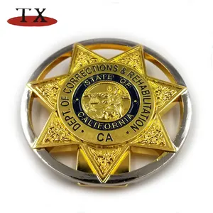 Custom golden metal badge Label Pin