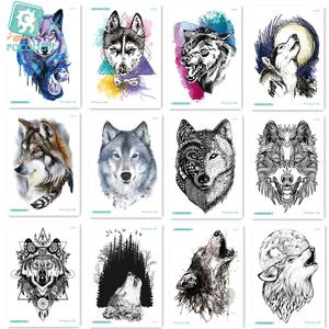 Tatuajes Temporales Impermeables ROCOOART para Mujeres y Hombres Adultos, Arte Corporal para Brazos, Diseño de <span class=keywords><strong>Lobo</strong></span>, 21*15cm - Product Image 3