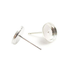 Beadsnice ID 27064 Plata <span class=keywords><strong>de</strong></span> <span class=keywords><strong>ley</strong></span> 925 aretes <span class=keywords><strong>de</strong></span> base del poste haciendo 12mm ronda aretes - Product Image 3