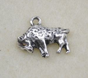 DSC 9554 Yiwu Huilin Perhiasan Fashion Perak Antik Amerika Utara Buffalo Liontin Sapi Anak Laki-laki Bull Liontin - Product Image 1