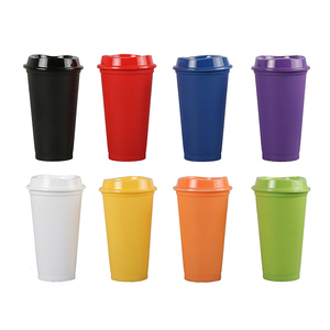 8oz/12oz/16oz Custom logo printing reusable plastic pp coffee cup with lid