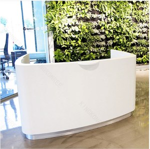 Bancone <span class=keywords><strong>Reception</strong></span> Moderno per Salone e <span class=keywords><strong>Ufficio</strong></span> con Design a Parete Posteriore, Scrivania <span class=keywords><strong>Reception</strong></span> per Arredamento Alberghiero - Product Image 5