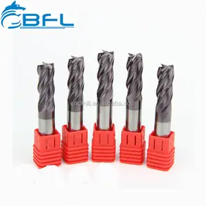 BFL Tungsten Carbide 4 Flutes End Mills untuk Aplikasi Pemotong Penggilingan Spiral Baja Tahan Karat