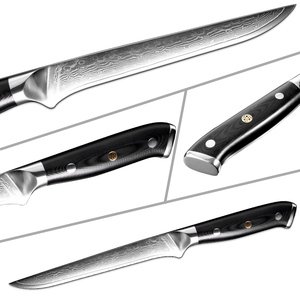 Xyj couteau à filet à désosser japonais, ustensile de cuisine en acier VG10 damas couteau de boucher, <span class=keywords><strong>dinde</strong></span> bœuf noir, couperet à manche G10 de 6 pouces - Product Image 4