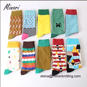 Minori Funxy Feliz Sock Fazer O Seu Próprio Logotipo Da Marca Homens de Elite Meias - Product Image 3