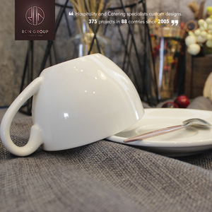 Set di Tazze in <span class=keywords><strong>Porcellana</strong></span> Bianca con Logo Personalizzato per Cappuccino, Espresso, <span class=keywords><strong>Caffè</strong></span> Etiope e Tè al Latte - Product Image 3