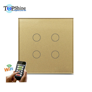 Nouveau commutateur de conception 4 gangs WiFi interrupteur mural tactile pour le contrôle de l'application Smart Life et fonctionne avec <span class=keywords><strong>Echo</strong></span> et <span class=keywords><strong>Google</strong></span> <span class=keywords><strong>Home</strong></span> Assistant - Product Image 3