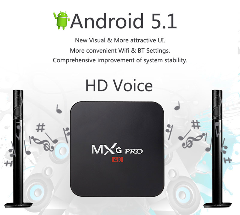 S905 mxg pro android tv box amlogic s905 2016 kodi quad tv box core kodi 16.0 mx pro 4 k android tv box