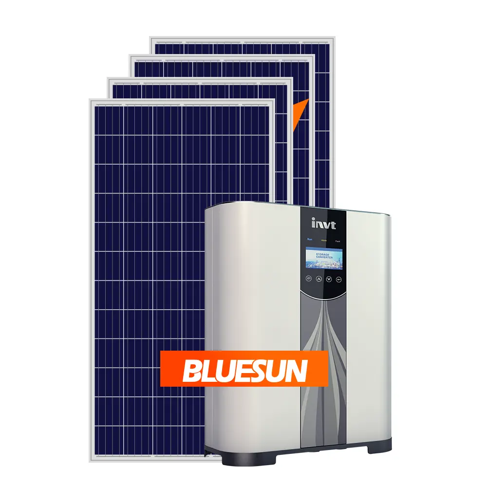 UE standard 5kw hybrid solar power system with growatt inverter for home use