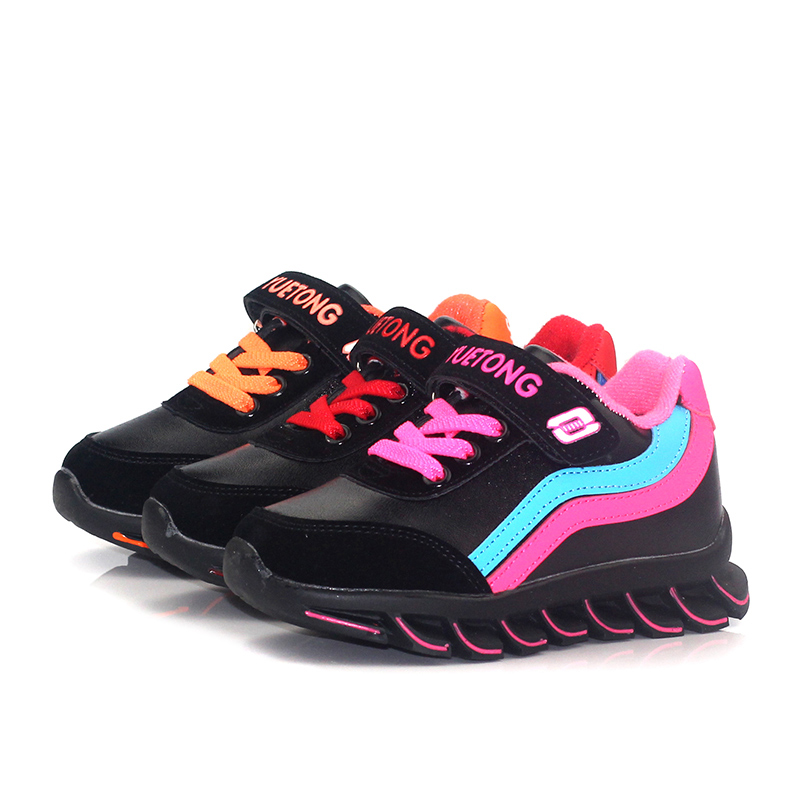 Лидер продаж, оптовая продажа обуви с хлопковой подкладкой, утепленные Нескользящие Детские кроссовки из ПУ кожи для девочек