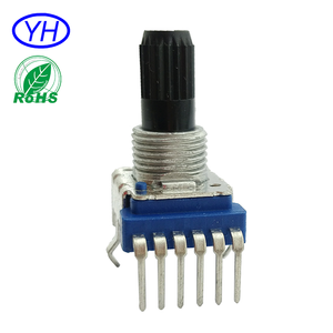 โพเทนชิโอมิเตอร์หมุนสเตอริโอ6ขาทำจากคาร์บอนแนวนอนคู่พร้อมเพลาพลาสติกขนาด11มม. 10K 50K 100K โอห์มจากโรงงาน OEM - Product Image 5