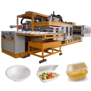 Fully automatic ps foam food container lunch box forming and cutting machine