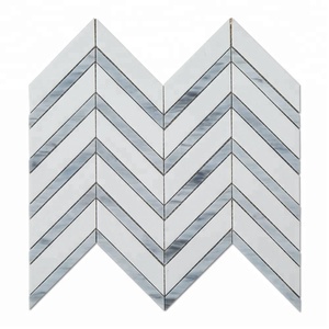 <span class=keywords><strong>Carrelage</strong></span> mosaïque en verre pour mur, <span class=keywords><strong>blanc</strong></span> et bleu, couleur mixte, <span class=keywords><strong>Chevron</strong></span> - Product Image 1