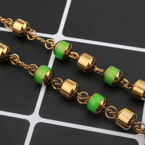 Chaîne de perles de chapelet en acier inoxydable Produits religieux chrétiens Pendentif croix Long Collier - Product Image 5