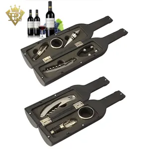 Perfect Gifts 3pcs Bottle Shape Case 3 Pieces Wine Bottle Accessory Kit