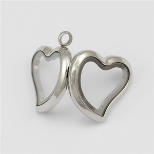 Heart Shape Stainless Steel Jewelry <strong>Charms</strong> <strong>Locket</strong> Pendant Type Glass Memory <strong>Floating</strong> <strong>Locket</strong> DIY Glass <strong>Locket</strong> Pendant - Product Image 2