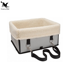 محمول قابل للطي مراقبة الحيوانات الأليفة معززة مقعد السيارة النمط الكلاسيكي مع إغلاق سحاب مادة البوليستر يتميز بنمط مطبوع - Product Image 3