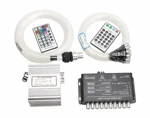 Kit de luz de techo de estrella de fibra óptica brillante, controlador de motor LED RGBW con Control remoto RF de 28 teclas, 10W