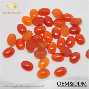 Moda Joyas de Piedras Preciosas Naturales Ágata Gemas Posterior Plana Cabochon <span class=keywords><strong>Oval</strong></span> Cut Rojo - Product Image 1