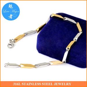 Dos tonos oro y <span class=keywords><strong>plata</strong></span> Pulsera <span class=keywords><strong>de</strong></span> cadena <span class=keywords><strong>de</strong></span> acero inoxidable <span class=keywords><strong>de</strong></span> la joyería - Product Image 3