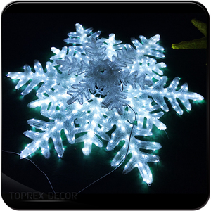 Toprex trang trí nội thất 160cm đường kính ip46 không thấm nước 8 chế độ LED hiệu ứng nhấp nháy lớn LED 3D Motif bông tuyết giáng sinh ánh sáng - Product Image 4