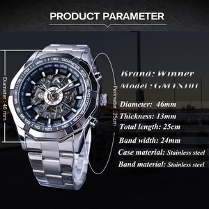 Reloj Mecánico para Hombre Forsining con Caja Transparente, Diseño Moderno 2017, Logotipo 3D Grabado, Aleación Dorada - Product Image 5