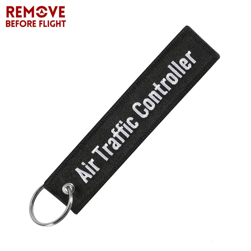 Chaveiros de aviação, remove before flight key, joias bordadas, controle de tráfego de ar, chaveiro, corrente para chaveiros de moda para amante de aviação