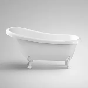 Aifol หรูหรา59นิ้วขนาดเล็กขนาด Clawfoot สีดำสีขาวอ่างอาบน้ำอิสระอ่างอาบน้ำในร่ม Baty