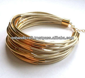 Handmade Magic MULTI STRAND <b>LEATHER</b> CUFF <b>BRACELET</b> - Product Image 1