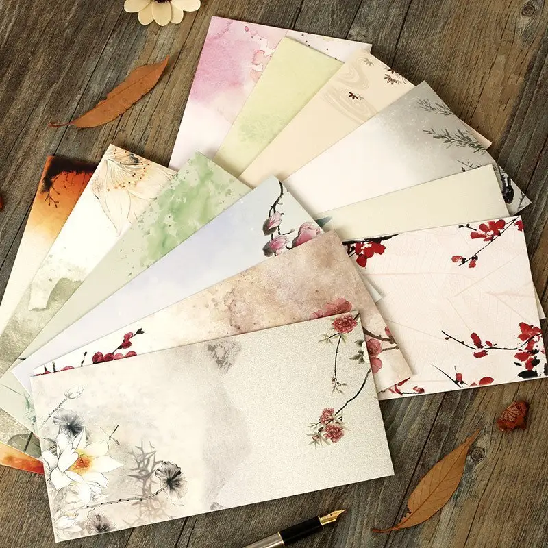 Chinesischer Vintage-Stil Phantasie Druck Design ausgekleidet Umschlag für Liebesbrief