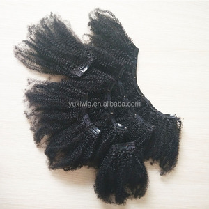 African American <strong>Clip</strong> <strong>in</strong> Human <strong>Hair</strong> Extensions Natural Indian Virgin <strong>Hair</strong> 6pcs/set Full Head Afro Kinky <strong>Curly</strong> <strong>Clip</strong> <strong>Ins</strong> - Product Image 1