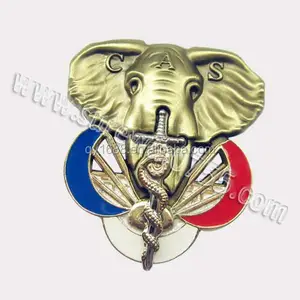 3d metall kunst elefant abzeichen/gold platinghong elefant abzeichen pin mit besten großhandelspreis