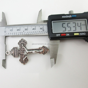 Argento antico Padre Li Perdonano Crocifisso Croce Pendente - Product Image 3