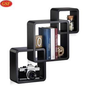 Nouveau Design Moderne Décoratif d'<span class=keywords><strong>angle</strong></span> Rond En Bois Cube Mur Étagères En Bois - Product Image 1