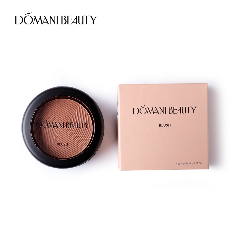 Сильно пигментированная Органическая натуральная косметика DOMANI, одинарная веганская пудра для лица, румяна, пудра для макияжа, палитра румян для макияжа