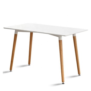 Mesa de <span class=keywords><strong>comedor</strong></span> de las piernas de madera de escritorio del rectángulo sólido del MDF de <span class=keywords><strong>4</strong></span> plazas vendedor caliente - Product Image 5