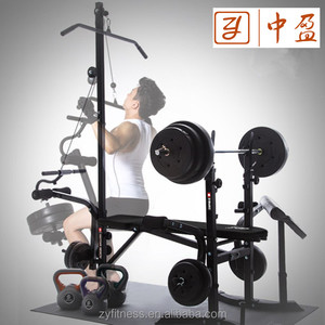 Multifuncional banca con mancuernas pesas venta combinación con LAT tira hacia abajo de la máquina - Product Image 1