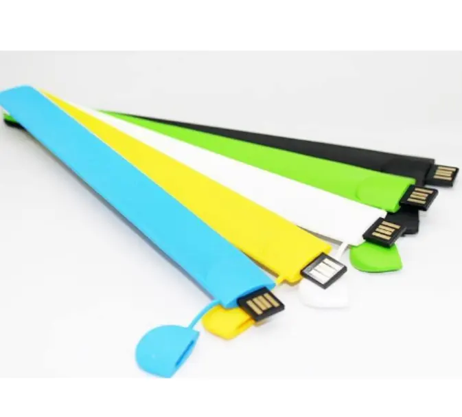 Silicone Slap Bracelet Usb Memory Sticks With Free Logo Design Bracelet 32gb 16gb 8gb Usb 2.0 Flash Drive