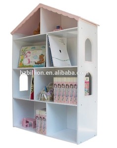 Bibliothèque en bois pour enfants, <span class=keywords><strong>jouet</strong></span> éducatif à trois étages, maisons de poupées multi-usages, étagère en bois, jouets - Product Image 6